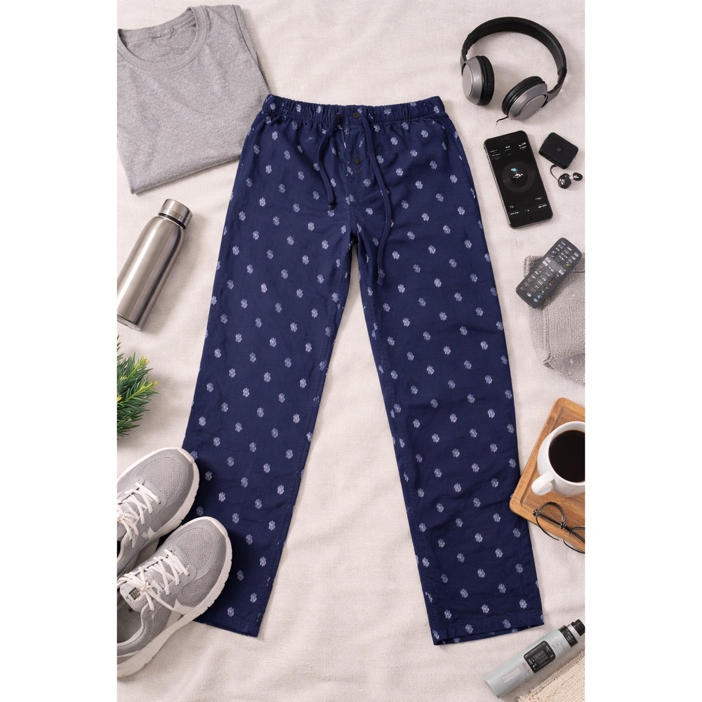 US Polo‎ Assn Mens Navy Blue Logo Print Pajama Pants Size Small Drawstring Sleep